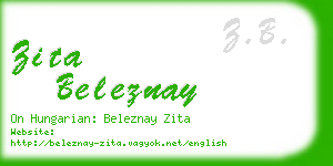zita beleznay business card